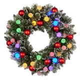 Christabelle 61cm Snowy Bristle Pre-Lit Multicolour Christmas Wreath