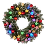 Christabelle 61cm Snowy Bristle Pre-Lit Multicolour Christmas Wreath