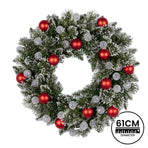 Christabelle 61cm Snowy Bristle Pre-Lit Multicolour Christmas Wreath