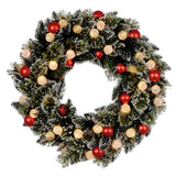 Christabelle 76cm Snowy Bristle Pre-Lit Multicolour Christmas Wreath - Front View