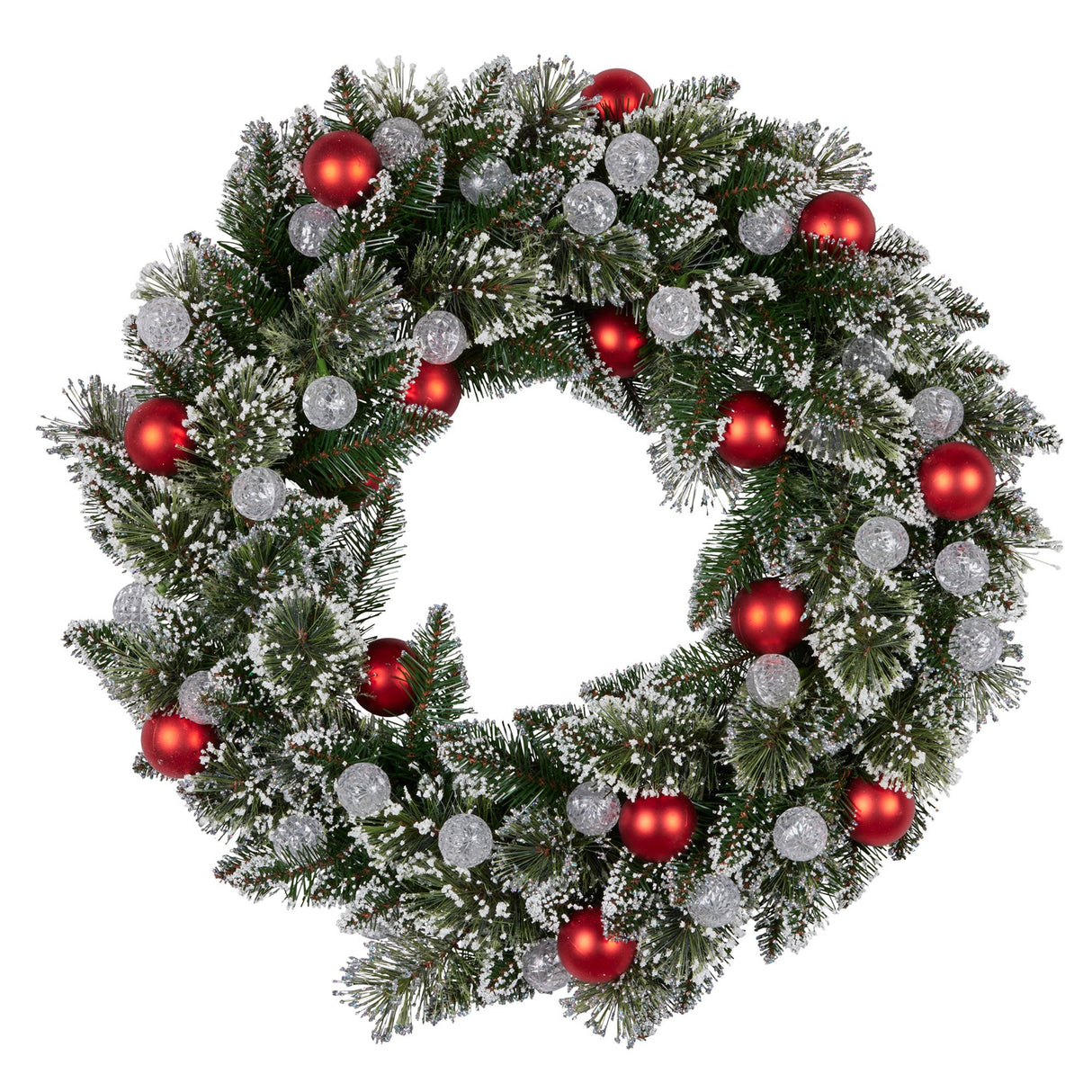 Christabelle 76cm Snowy Bristle Pre-Lit Multicolour Christmas Wreath