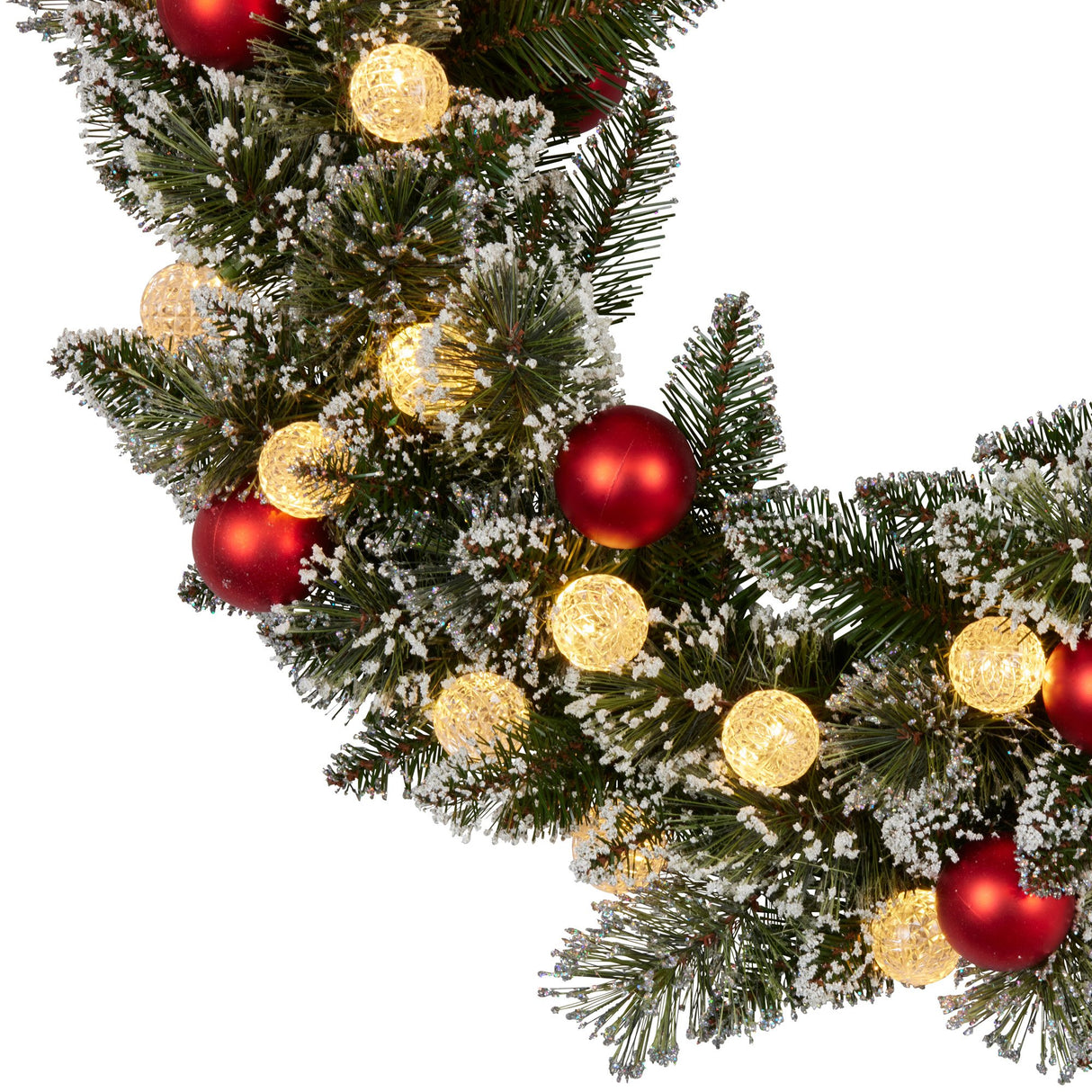 Christabelle 76cm Snowy Bristle Pre-Lit Multicolour Christmas Wreath
