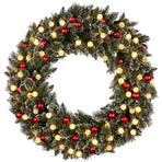Christabelle Snowy Bristle Multicolour Pre-Lit Christmas Wreath - 122cm