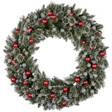 Christabelle Snowy Bristle Multicolour Pre-Lit Christmas Wreath - 122cm
