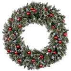 Christabelle Snowy Bristle Multicolour Pre-Lit Christmas Wreath - 122cm