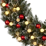 Christabelle Snowy Bristle Multicolour Pre-Lit Christmas Wreath - 122cm