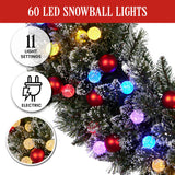 Christabelle Snowy Bristle Multicolour Pre-Lit Christmas Wreath - 122cm