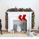 274cm Snowy Bristle Prelit Multicolour Christmas Garland