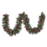 274cm Snowy Bristle Prelit Multicolour Christmas Garland