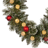274cm Snowy Bristle Prelit Multicolour Christmas Garland - Close-Up Angle