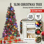 Christabelle Snowy Bristle 2.3m Slim Multicolour Pre-Lit Christmas Tree with 917 Tips