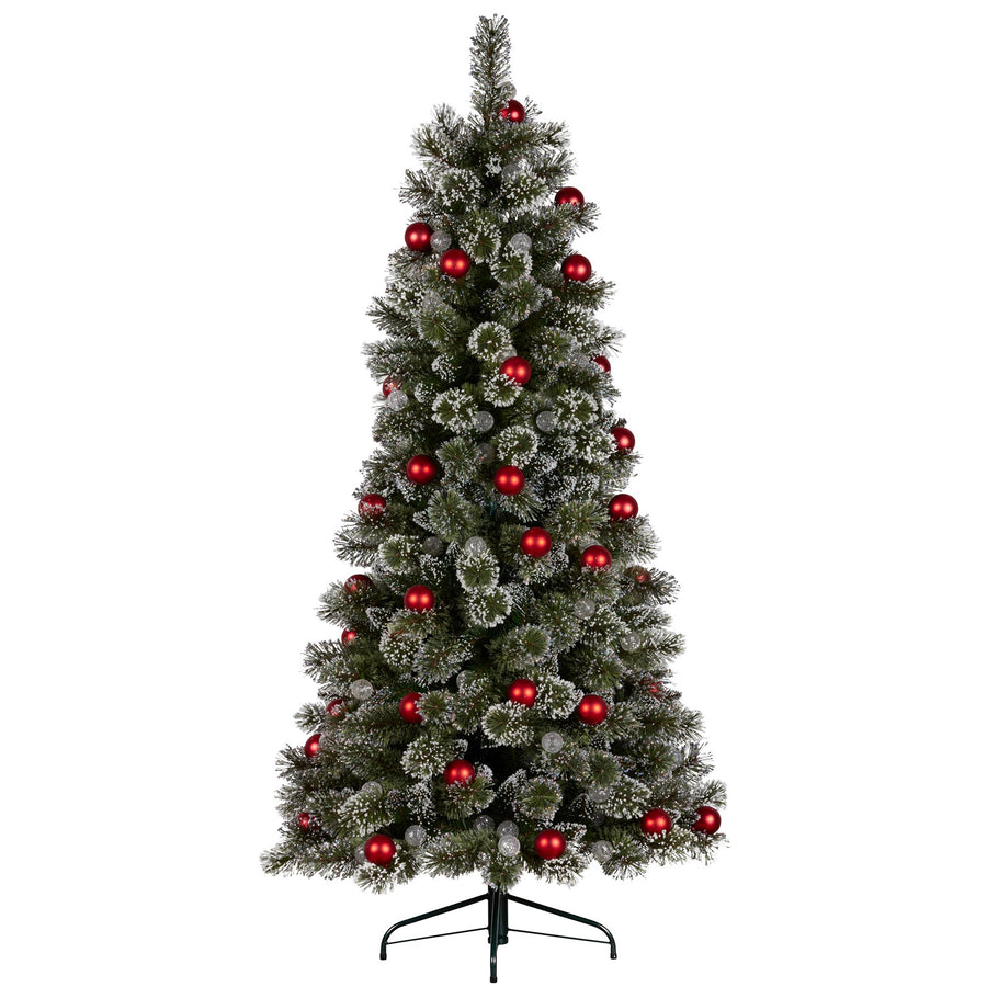 Christabelle Snowy Bristle 2.3m Slim Multicolour Pre-Lit Christmas Tree with 917 Tips