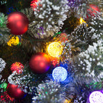 Christabelle Snowy Bristle 2.3m Slim Multicolour Pre-Lit Christmas Tree with 917 Tips