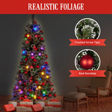 Christabelle Snowy Bristle 2.3m Slim Multicolour Pre-Lit Christmas Tree with 917 Tips - Extra Image