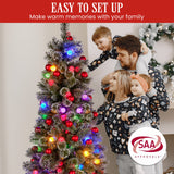 Christabelle Snowy Bristle 2.3m Slim Multicolour Pre-Lit Christmas Tree with 917 Tips - Extra Image