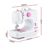 Devanti 12 Stitches Mini Sewing Machine for Beginners Portable Sewing Machine Kit with LED Lights - Front View