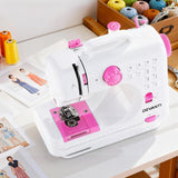 Devanti 12 Stitches Mini Sewing Machine for Beginners Portable Sewing Machine Kit with LED Lights - Extra Image