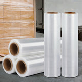 500mm x 400m Stretch Film Pallet Shrink Wrap 5 Rolls Package Use Plastic Clear - Close-Up Angle