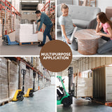 500mm x 400m Stretch Film Pallet Shrink Wrap 4 Rolls Package Use Plastic Clear - Rear View