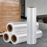 500mm x 400m Stretch Film Pallet Shrink Wrap 4 Rolls Package Use Plastic Clear - Close-Up Angle