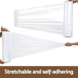 500mm x 400m Stretch Film Pallet Shrink Wrap 8 Rolls Package Use Plastic Clear - Top-Down View