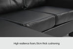 Sarantino Corner Sofa Lounge Couch with Chaise - Black