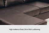 Sarantino Corner Sofa Couch with Chaise - Brown - Top-Down View