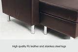 Sarantino Corner Sofa Couch with Chaise - Brown - 45-Degree Angle