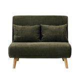 Oikiture Lounge Sofa Bed Polyester Double Seat Green