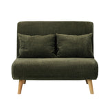 Oikiture Lounge Sofa Bed Polyester Double Seat Green
