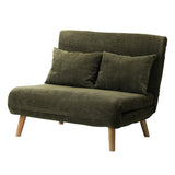 Oikiture Lounge Sofa Bed Polyester Double Seat Green - Low Angle