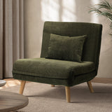 Oikiture Lounge Sofa Bed Polyester Single Seat Green