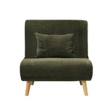 Oikiture Lounge Sofa Bed Polyester Single Seat Green