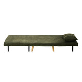 Oikiture Lounge Sofa Bed Polyester Single Seat Green