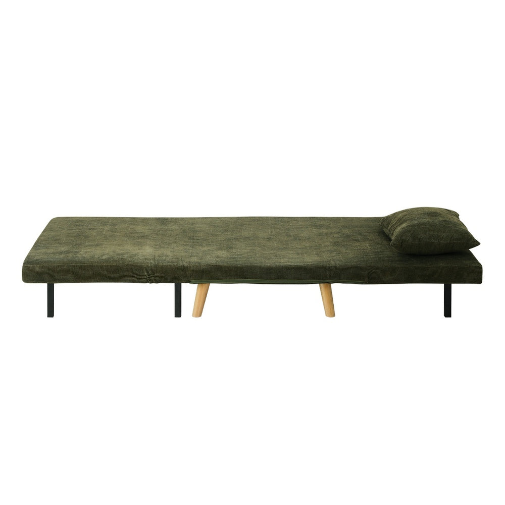 Oikiture Lounge Sofa Bed Polyester Single Seat Green