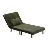 Oikiture Lounge Sofa Bed Polyester Single Seat Green - Rear View