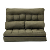 Oikiture Lounge Sofa Bed Floor Recliner 2 seater Folding Green