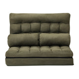Oikiture Lounge Sofa Bed Floor Recliner 2 seater Folding Green - Top-Down View