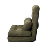 Oikiture Lounge Sofa Bed Floor Recliner 2 seater Folding Green - Close-Up Angle