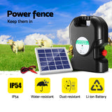 Giantz Fence Energiser 20KM Solar Powered 1.2J Electric - 45-Degree Angle