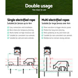 Giantz Fence Energiser 8KM Solar Powered Electric 500M Poly Rope - Rear View