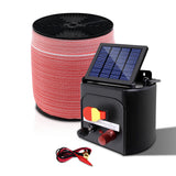 Giantz Fence Energiser 5KM Solar Powered Electric 2000M Poly Tape - Side View