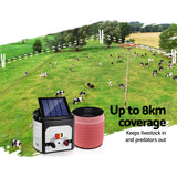 Giantz Fence Energiser 8KM Solar Powered Electric 2000M Poly Tape - Top-Down View