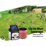 Giantz Fence Energiser 8KM Solar Powered Electric 2000M Poly Tape - Top-Down View