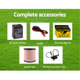 Giantz Fence Energiser 5KM Solar Powered Electric 400M Poly Tape Insulator - Close-Up Angle