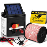 Giantz Fence Energiser 5KM Solar Powered Electric 400M Poly Tape Insulator - Low Angle