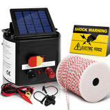 Giantz Fence Energiser 3KM Solar Powered Electric 500M Poly Wire Insulator - Low Angle