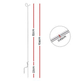 Giantz 20x Electric Fence Pigtail Posts Steel Tape Fencing - Front View