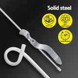Giantz 20x Electric Fence Pigtail Posts Steel Tape Fencing - Top-Down View