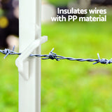 Giantz Electric Fence Posts 20pcs Electric Fence Poly White - 45-Degree Angle